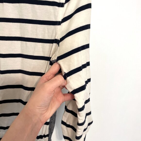 POSTMARK ANTHROPOLOGIE ANTHRO Rowena Tunic White Navy Blue Striped Chambray Top - Picture 14 of 16